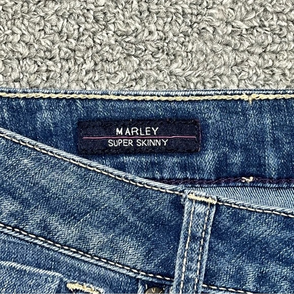 Vigoss Marley Super Skinny Distressed Blue Denim Jeans Womens Size 29 Stretch - Picture 4 of 12